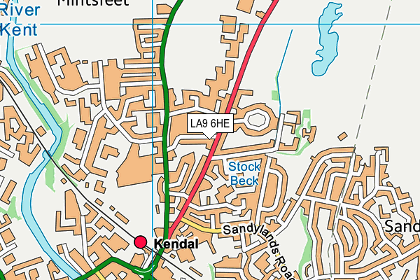 LA9 6HE map - OS VectorMap District (Ordnance Survey)