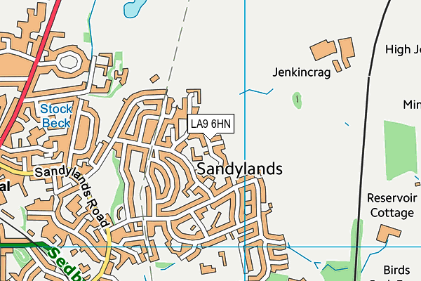 LA9 6HN map - OS VectorMap District (Ordnance Survey)