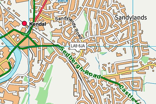 LA9 6JA map - OS VectorMap District (Ordnance Survey)