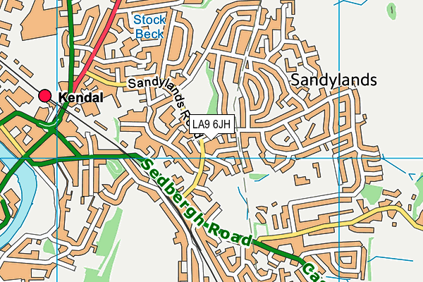 LA9 6JH map - OS VectorMap District (Ordnance Survey)