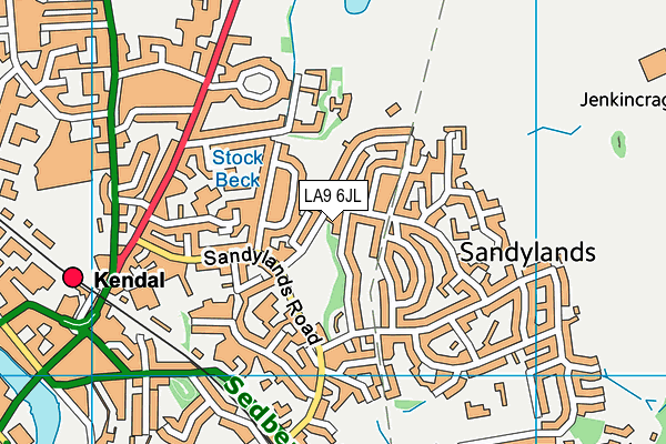 LA9 6JL map - OS VectorMap District (Ordnance Survey)