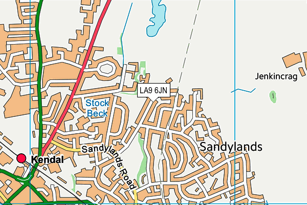 LA9 6JN map - OS VectorMap District (Ordnance Survey)