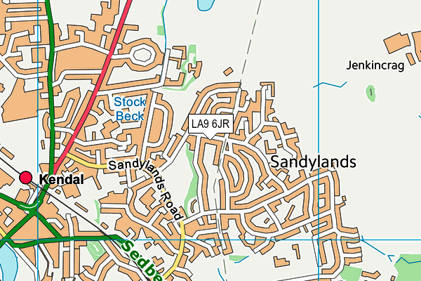 LA9 6JR map - OS VectorMap District (Ordnance Survey)