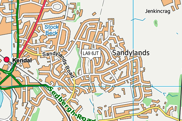 LA9 6JT map - OS VectorMap District (Ordnance Survey)