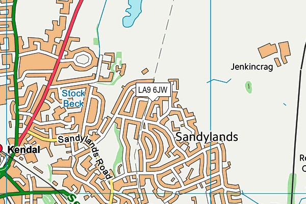 LA9 6JW map - OS VectorMap District (Ordnance Survey)