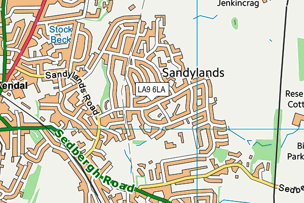 LA9 6LA map - OS VectorMap District (Ordnance Survey)