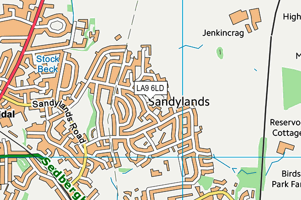 LA9 6LD map - OS VectorMap District (Ordnance Survey)