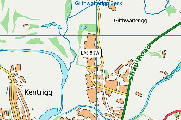 LA9 6NW map - OS VectorMap District (Ordnance Survey)