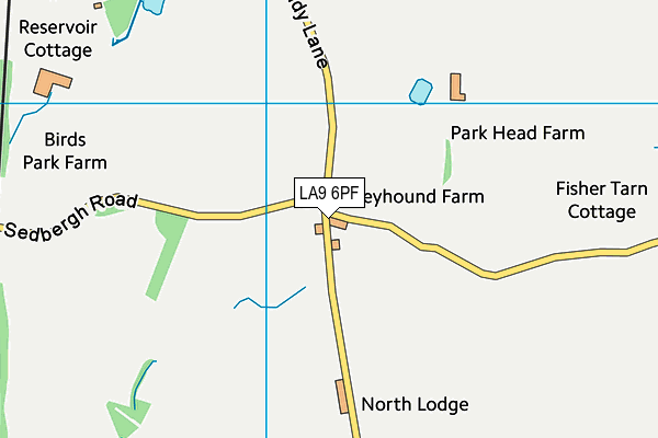 LA9 6PF map - OS VectorMap District (Ordnance Survey)