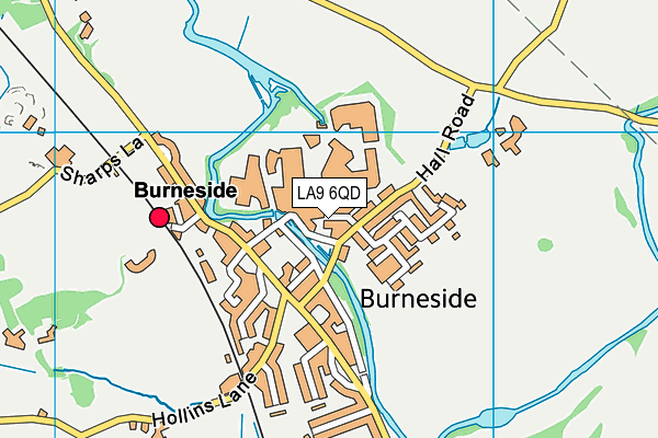 LA9 6QD map - OS VectorMap District (Ordnance Survey)