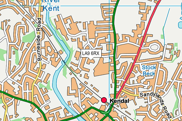 LA9 6RX map - OS VectorMap District (Ordnance Survey)