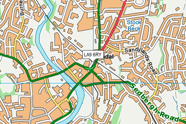 LA9 6RY map - OS VectorMap District (Ordnance Survey)