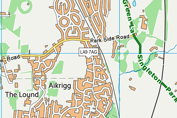 LA9 7AG map - OS VectorMap District (Ordnance Survey)