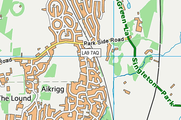 LA9 7AQ map - OS VectorMap District (Ordnance Survey)
