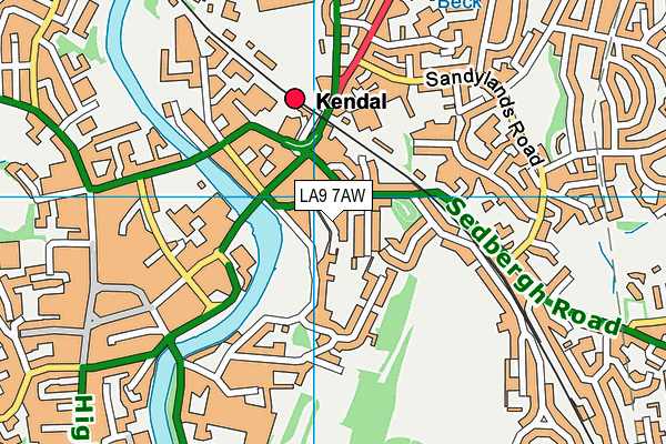 LA9 7AW map - OS VectorMap District (Ordnance Survey)