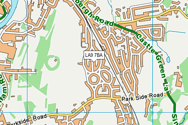 LA9 7BA map - OS VectorMap District (Ordnance Survey)