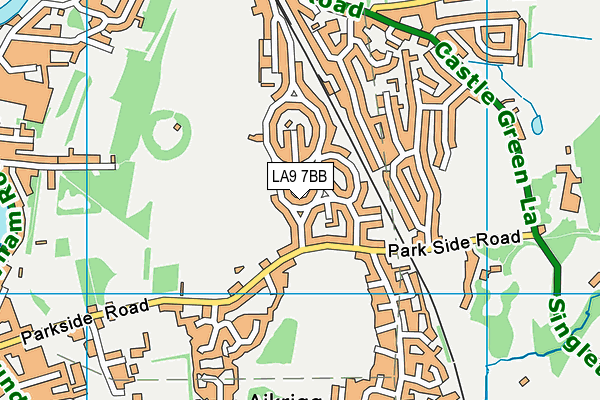 LA9 7BB map - OS VectorMap District (Ordnance Survey)