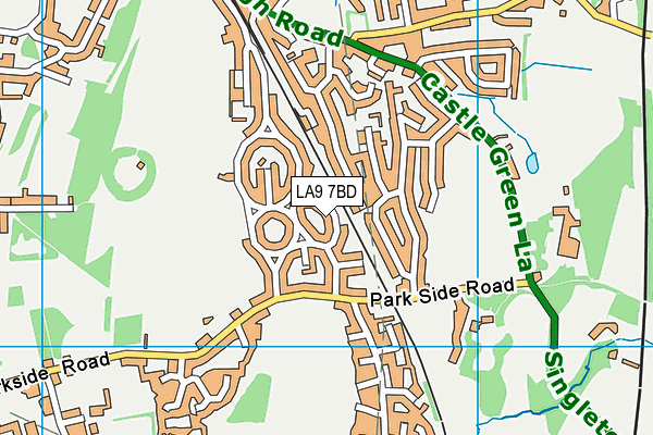 LA9 7BD map - OS VectorMap District (Ordnance Survey)