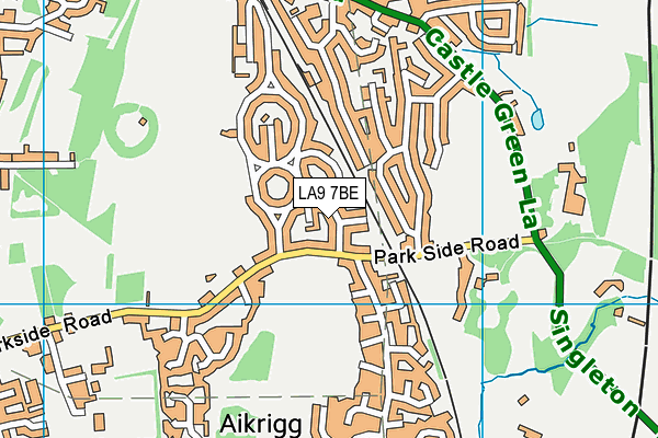 LA9 7BE map - OS VectorMap District (Ordnance Survey)