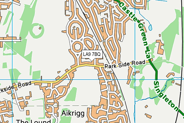 LA9 7BQ map - OS VectorMap District (Ordnance Survey)