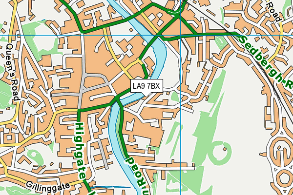 LA9 7BX map - OS VectorMap District (Ordnance Survey)