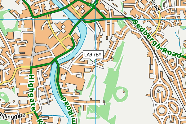 LA9 7BY map - OS VectorMap District (Ordnance Survey)