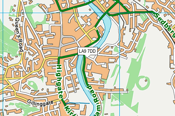 LA9 7DD map - OS VectorMap District (Ordnance Survey)