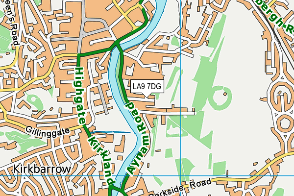 LA9 7DG map - OS VectorMap District (Ordnance Survey)