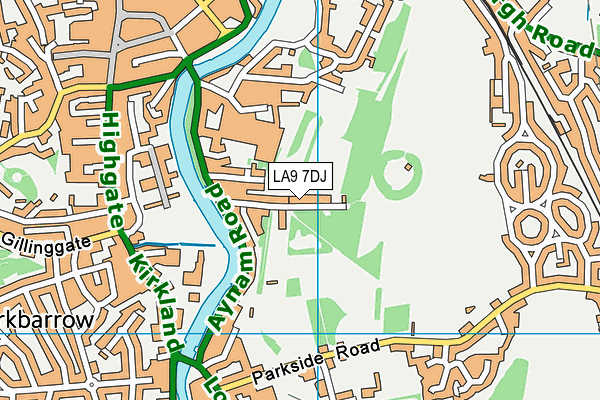 LA9 7DJ map - OS VectorMap District (Ordnance Survey)