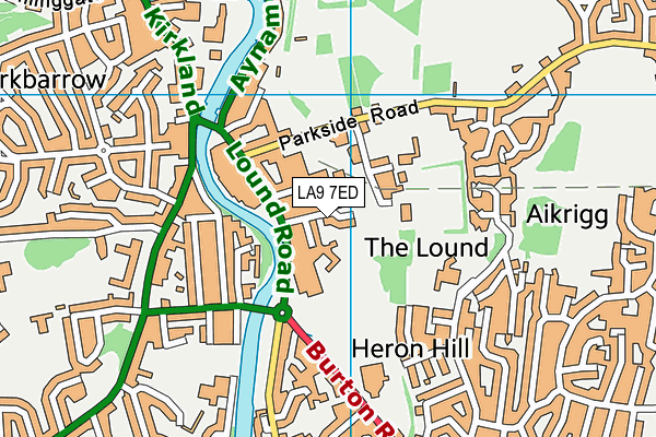 LA9 7ED map - OS VectorMap District (Ordnance Survey)