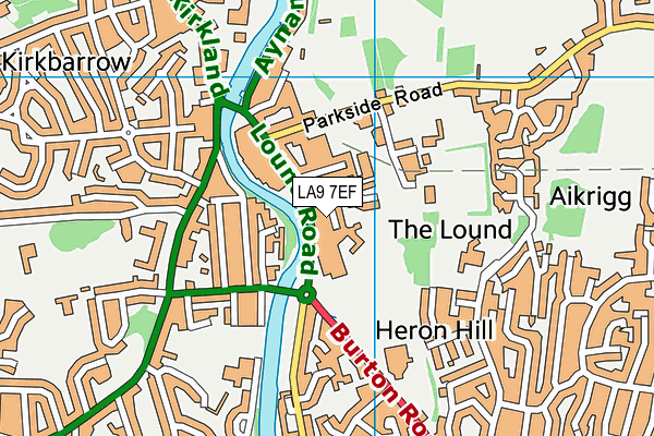 LA9 7EF map - OS VectorMap District (Ordnance Survey)