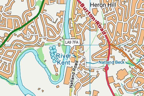 LA9 7FA map - OS VectorMap District (Ordnance Survey)