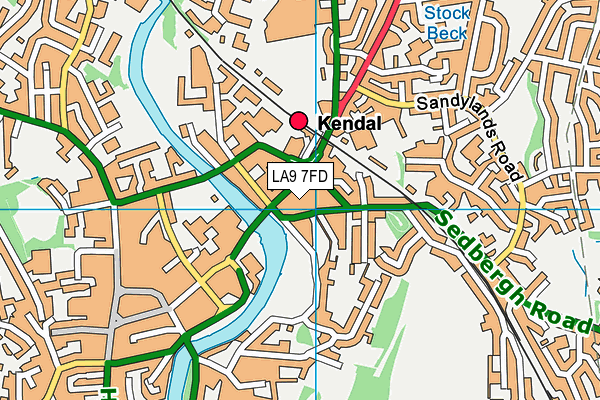 LA9 7FD map - OS VectorMap District (Ordnance Survey)