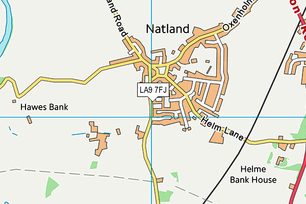 LA9 7FJ map - OS VectorMap District (Ordnance Survey)
