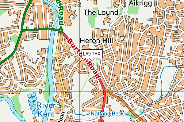 Kendal Leisure Centre map (LA9 7HX) - OS VectorMap District (Ordnance Survey)