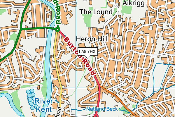 LA9 7HX map - OS VectorMap District (Ordnance Survey)