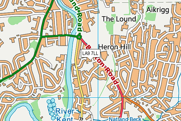 LA9 7LL map - OS VectorMap District (Ordnance Survey)