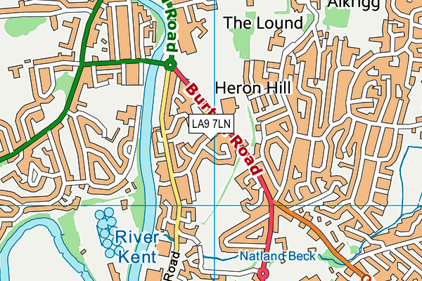 LA9 7LN map - OS VectorMap District (Ordnance Survey)