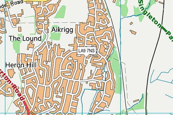 LA9 7NS map - OS VectorMap District (Ordnance Survey)