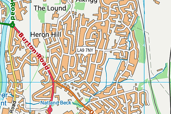 LA9 7NY map - OS VectorMap District (Ordnance Survey)