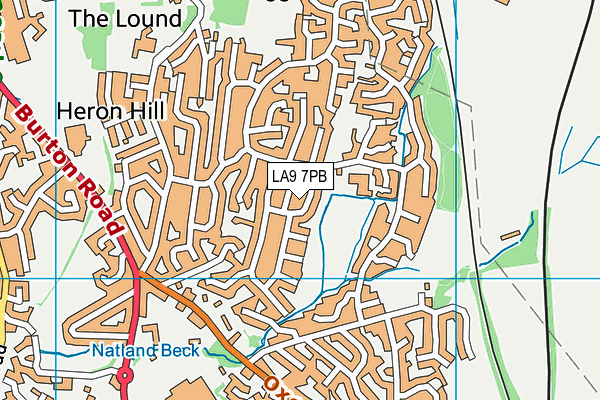 LA9 7PB map - OS VectorMap District (Ordnance Survey)