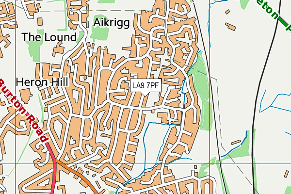 LA9 7PF map - OS VectorMap District (Ordnance Survey)