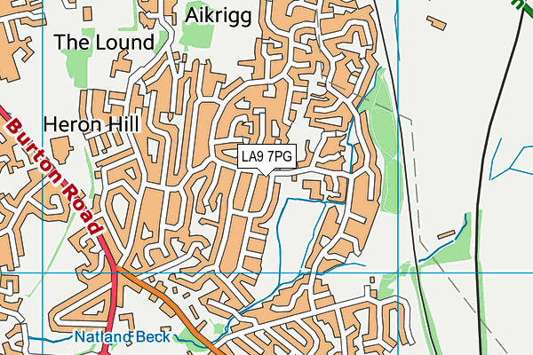 LA9 7PG map - OS VectorMap District (Ordnance Survey)