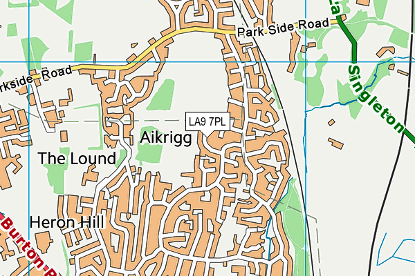 LA9 7PL map - OS VectorMap District (Ordnance Survey)