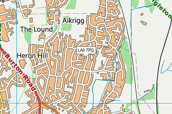 LA9 7PQ map - OS VectorMap District (Ordnance Survey)