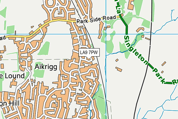 LA9 7PW map - OS VectorMap District (Ordnance Survey)