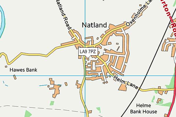 LA9 7PZ map - OS VectorMap District (Ordnance Survey)