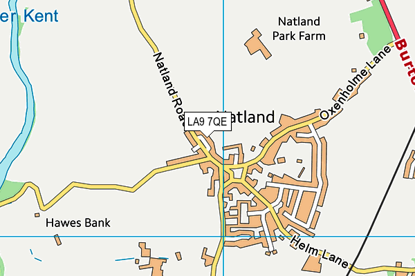 LA9 7QE map - OS VectorMap District (Ordnance Survey)