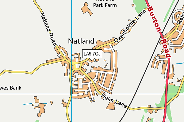 LA9 7QJ map - OS VectorMap District (Ordnance Survey)