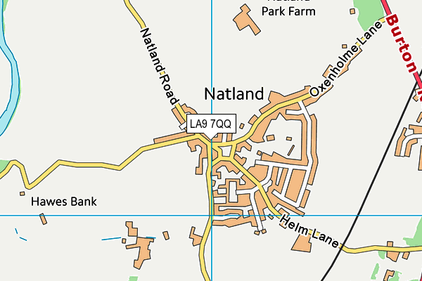 Natland & Oxenholme Village Hall map (LA9 7QQ) - OS VectorMap District (Ordnance Survey)